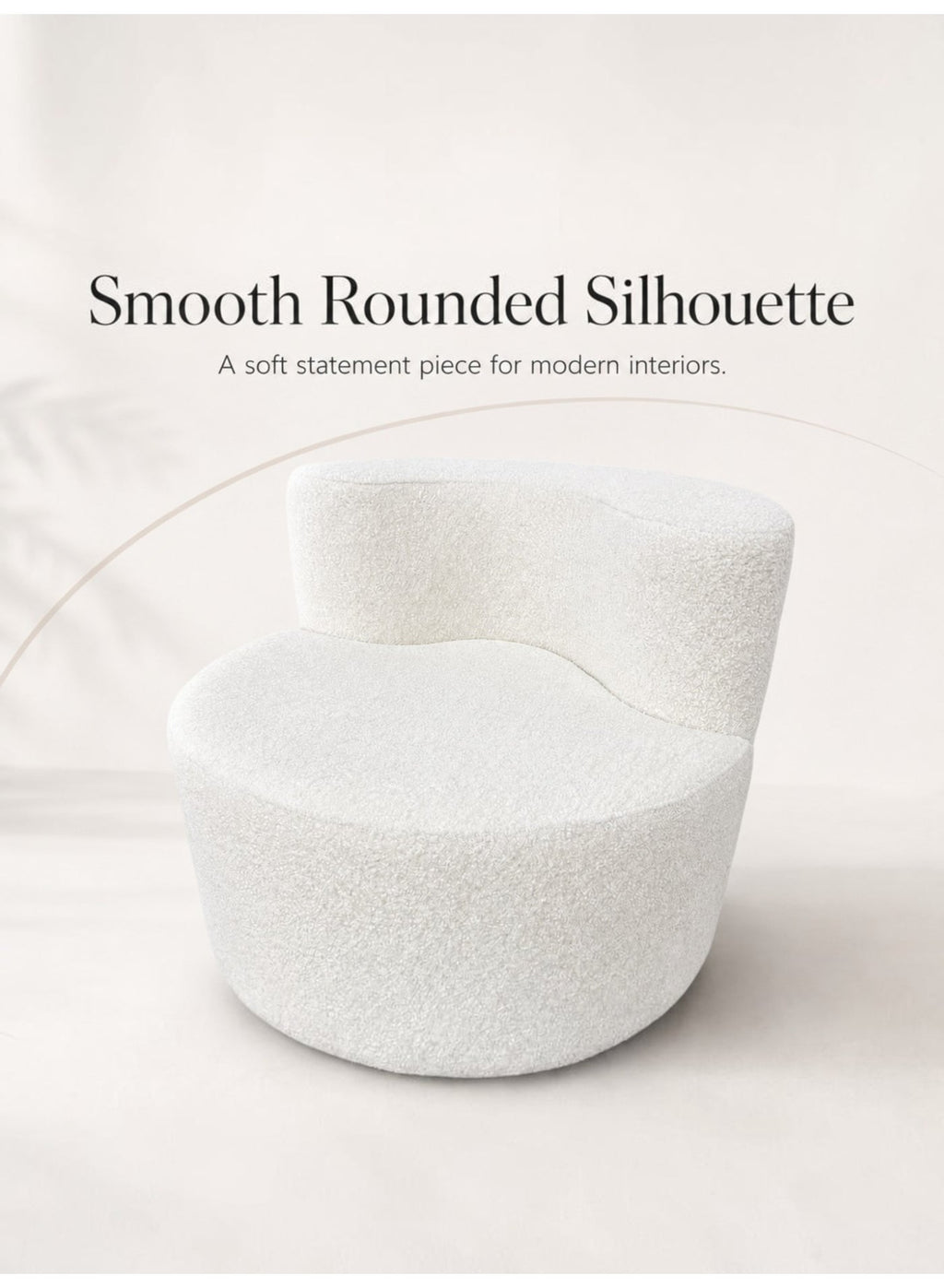 Curved Cloud Sofa, Beige – 1-Seater