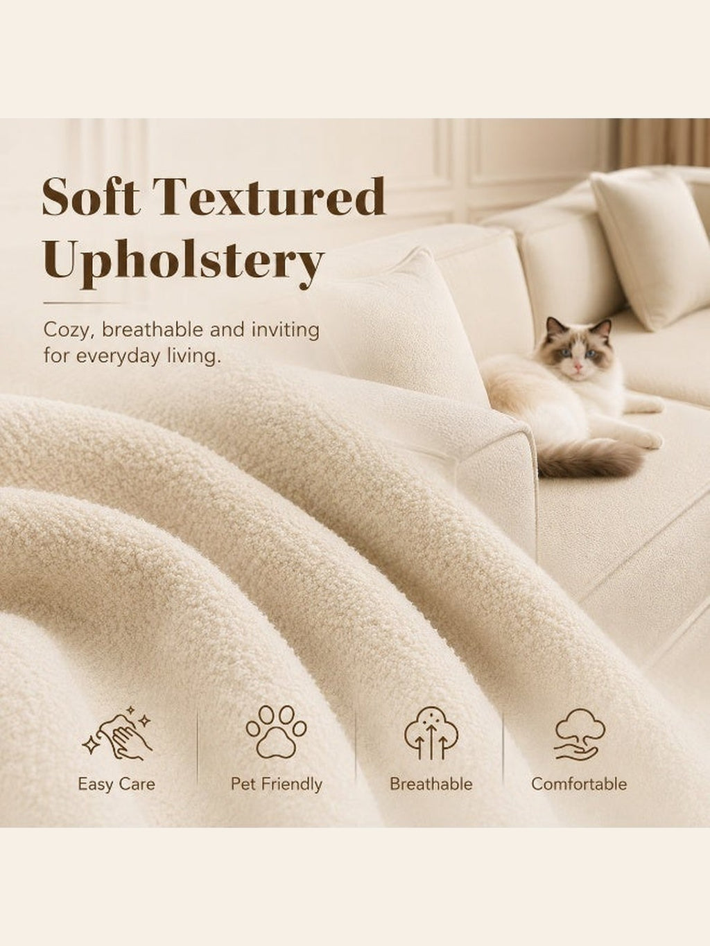 5-in-1 Convertible Sofa Bed – Beige – image 6