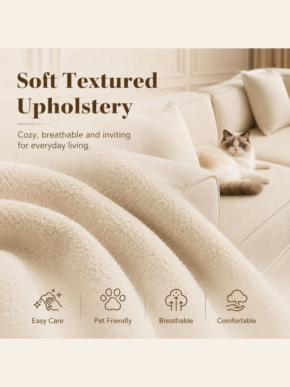 5-in-1 Convertible Sofa Bed – Beige – image 6