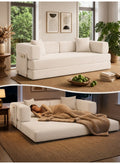 Convertible Floor Sofa Bed – Almond Beige – image 1