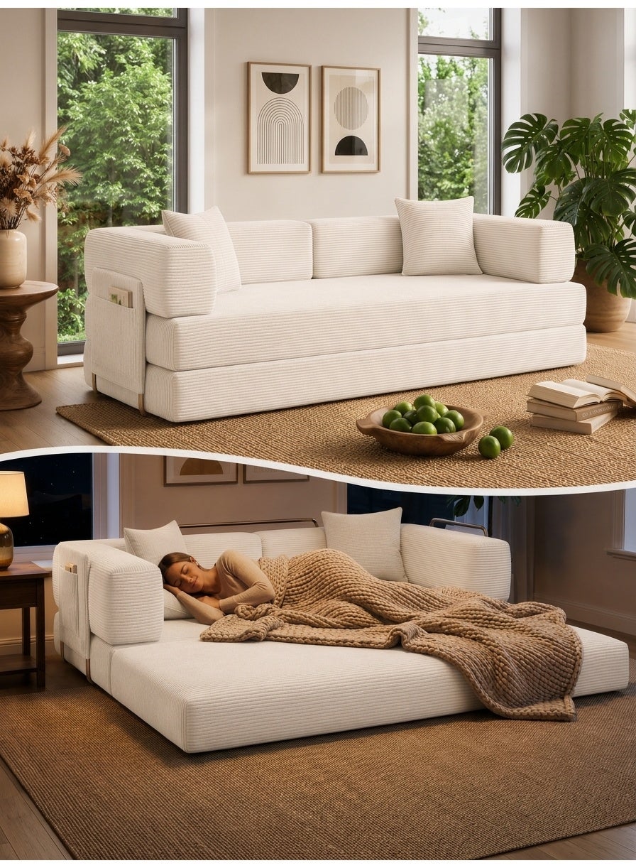 Open Box Convertible Floor Sofa Bed – Prussian Blue – image 3
