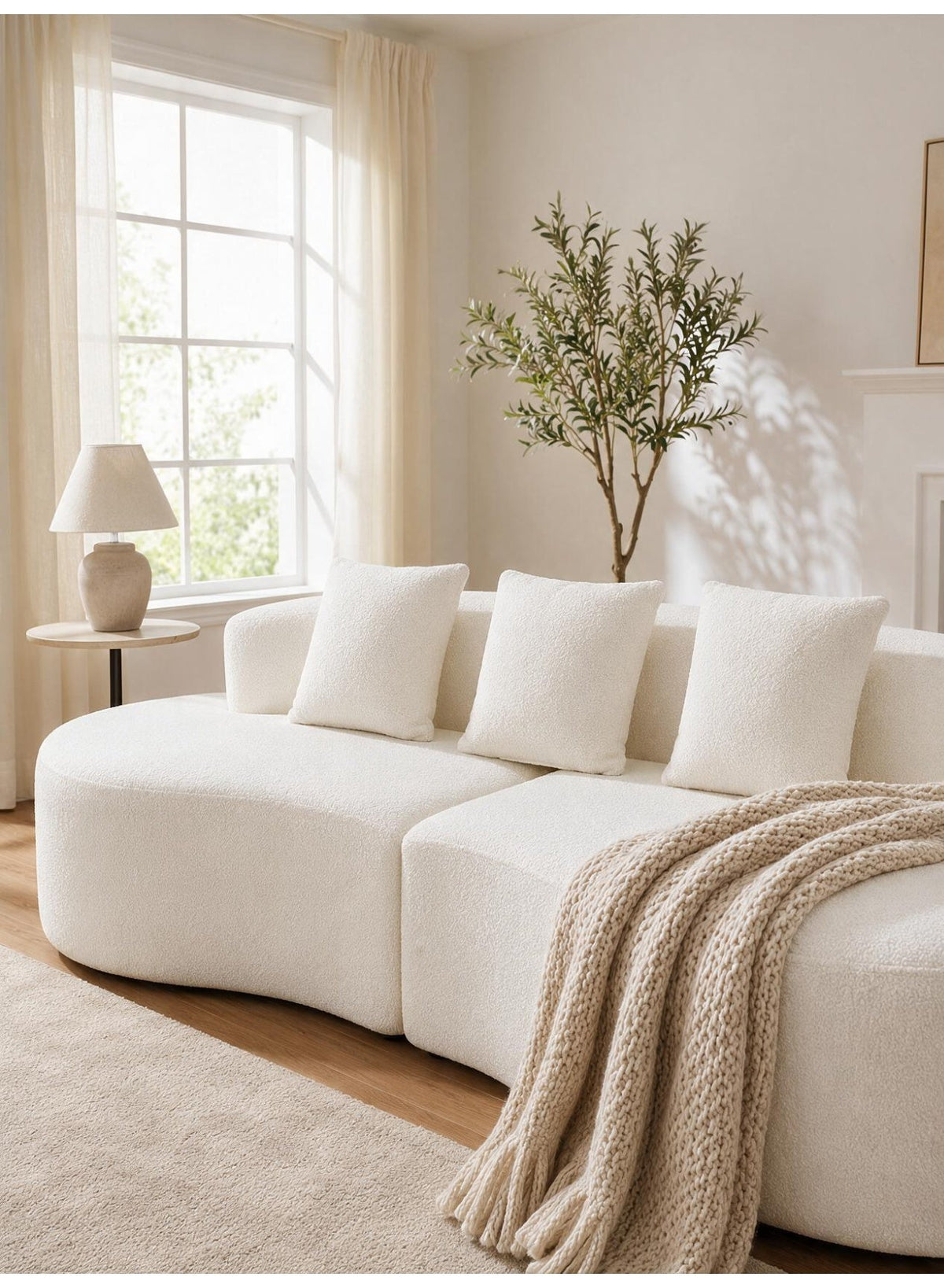 Curved Cloud Sofa, Beige – 6-Seater