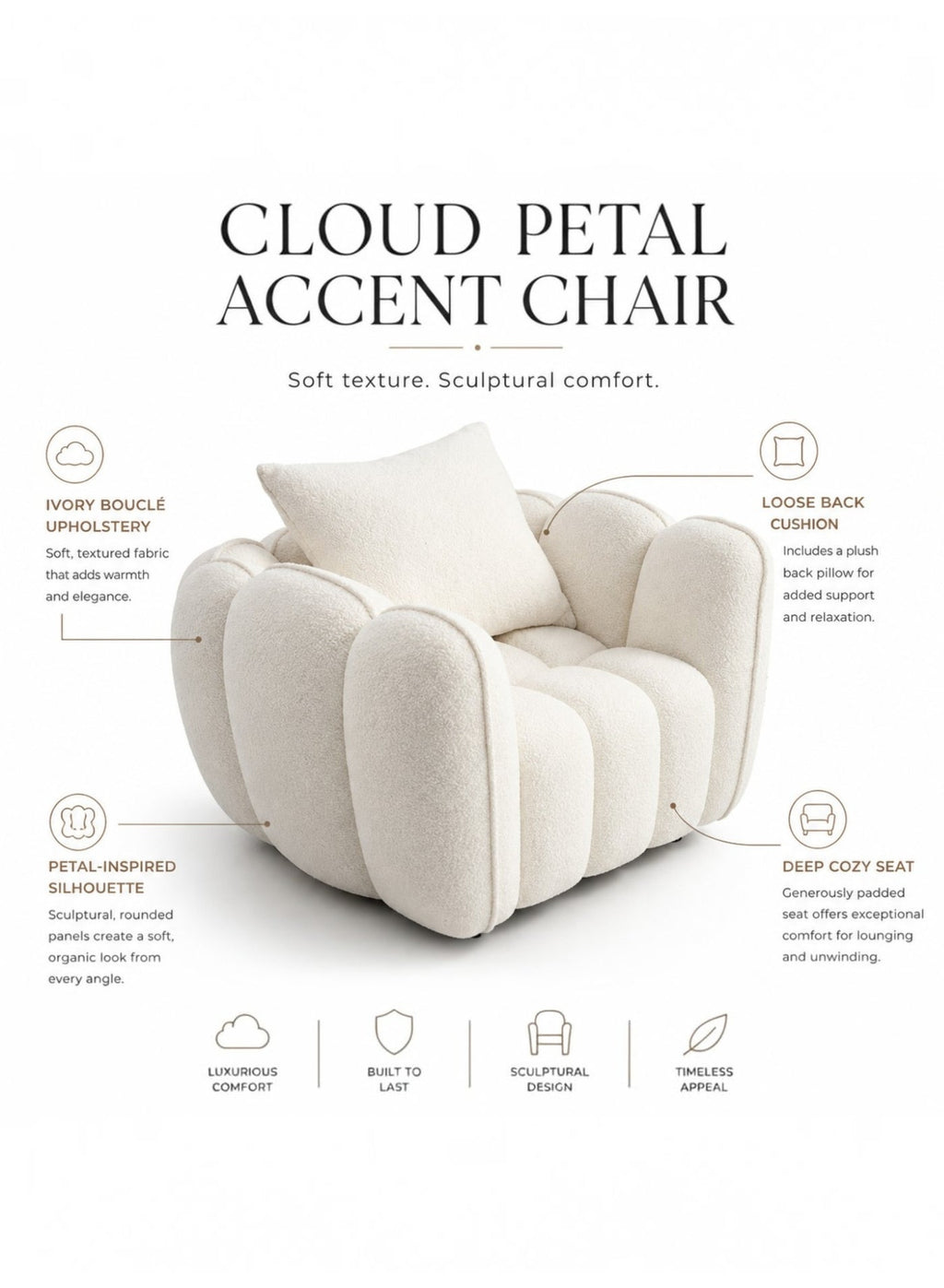 Cloud Floor Sofa, Single Seater, Beige