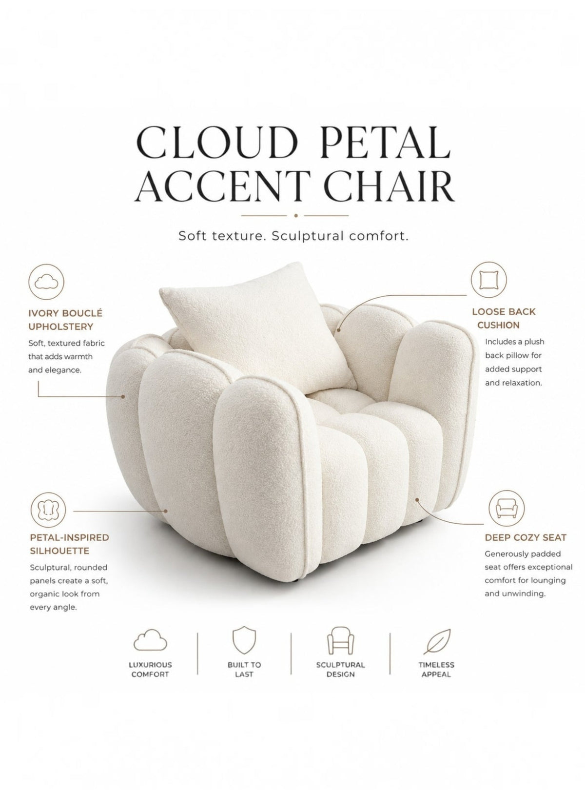 Cloud Floor Sofa, Single Seater, Beige
