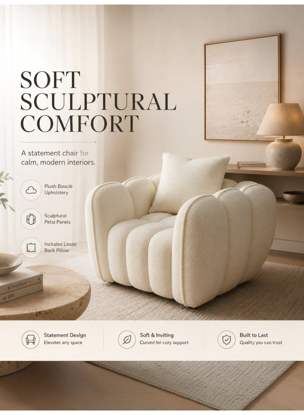 Cloud Floor Sofa, Single Seater, Beige