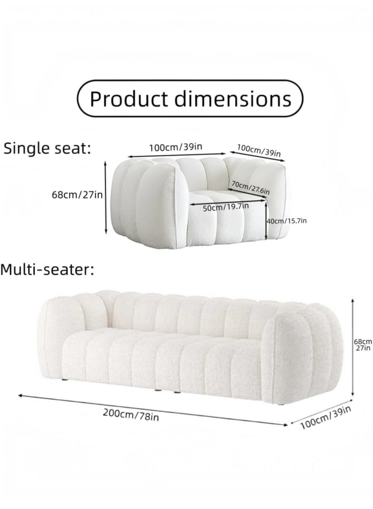 Cloud Floor Sofa, Single Seater, Beige